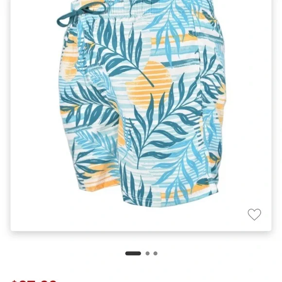 Burnside Men’s Performance Shorts Swimsuit Size L Stretch 5” Inseam Aqua Sunset - Picture 5 of 12